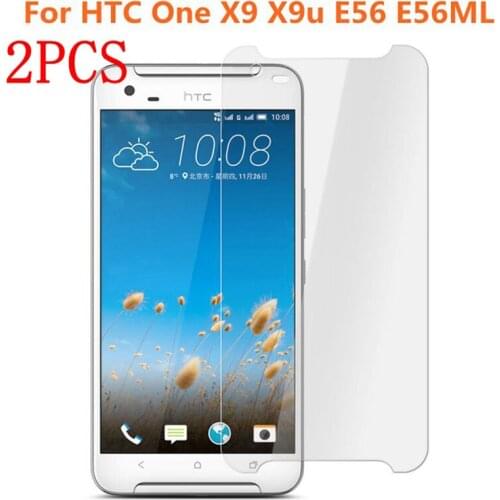 2PCS Tempered Glass For HTC One X9 X9u Screen Protector protective film For HTC E56 E56ML Glass