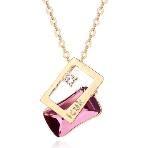 Crystals From Swarovski Gold Necklace Women Bijoux Femme Letter Pendant Necklace Fashion Trend Engagement Jewelry Gift 2020 NEW