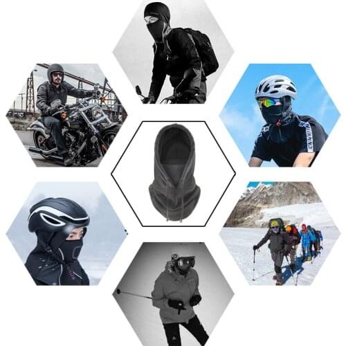 Winter Thermal Fleece Ski Mask Full Face Cover Snowboard Hood Scarfs Outdoor Sport Windproof Cycling Headgear Balaclava