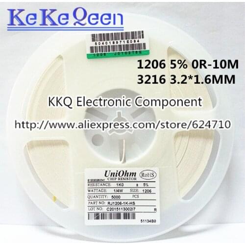 100PCS 1206 5% 3216 3.2*1.6mm J 8.2R 8R2 9.1R 9R1 10R 11R 12R 13R 15R 16R 18R 20R 22R 24R 27R 30R 33R 36R 39R 43R 47R 51R 56R