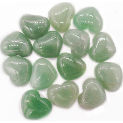 100Pcs 18x15x6mm Natural Green Aventurine Love Heart Cab Cabochon For DIY Jewelry Making Necklace Accessories Exquisite Gift
