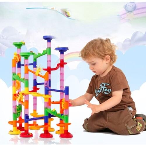 105PCS DIY Maze Track Ball Children Building Blocks Toy Racing Pipe Block Educational Toy Game for Children