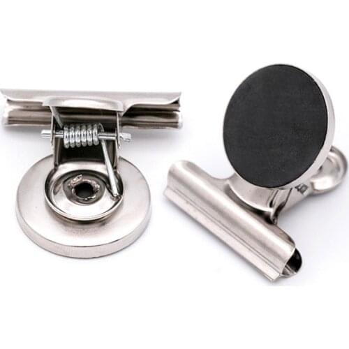 2PCS Metal Round Refrigerator Magnetic Sticker Holder Refrigerator Wall Memo Memo Message Magnet Holder 3 sizes