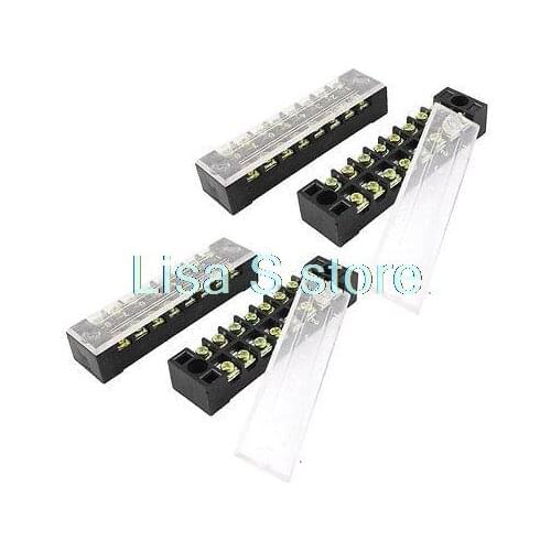 4Pcs Dual Row 8P Screw Connector Electric Barrier Terminal Block Board 15A TB1508