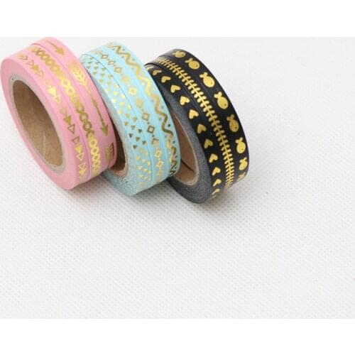 5mm*10m Kawaii Foil Washi Tape set Quality Stationery Diy Scrapbooking Photo Album School ToolsScrapbook Paper Stickers Gift