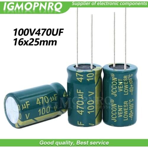 5PCS 100V470UF 16*25mm igmopnrq Aluminum electrolytic capacitor high frequent low impedance 16x25mm