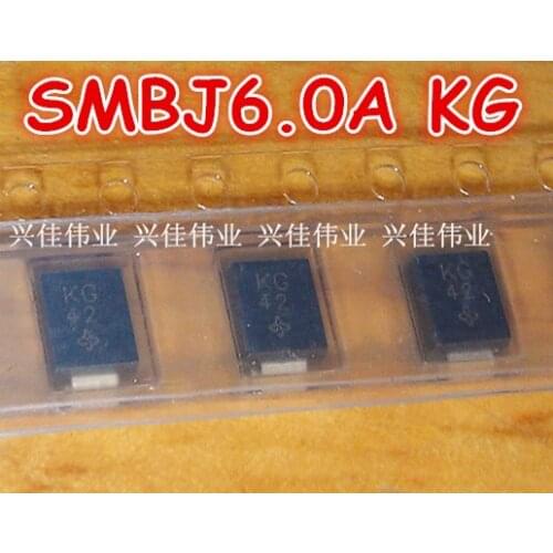 50pcs/lot SMBJ6.0A 6.0V KG A one-way SMD TVS Diodes DO-214AA (P6KE6.0A silkscreen KG)