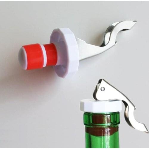 500pcs Multifunctional Beer Red Wine Tool Stainless Steel Bottle Opener&silicone Cork Wine Stopper Creative Kitchen Accessories