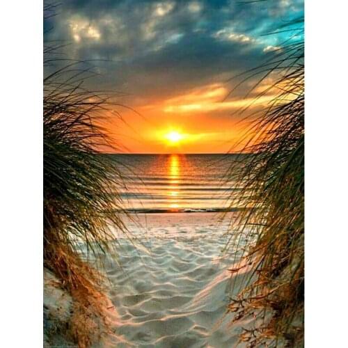 5D DIY Diamond Painting Seaside sunset Cross Stitch Full Drill Diamond Embroidery Mosaic Rhinestone Home Decor Handmade Gifts
