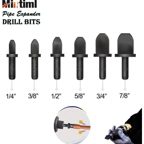 6pcs Metric / Imperial Tube Pipe Expander Support Portable Bearing Steel Drill Bit Set Multifunction Copper Pipe Flaring Tool