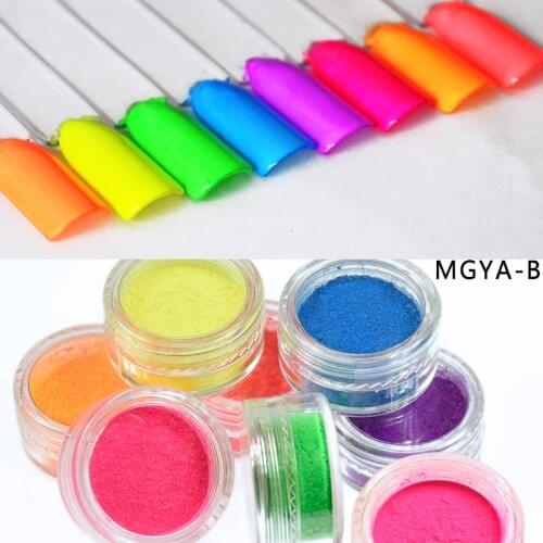 8Colors Neon Pigment Powder Ombre Neon Pigments Gradient Nail Neon Powder Gradient Pigments Dust DIY Acrylic Powder