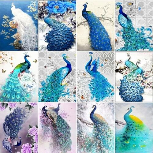 HUACAN 5D Diamond Painting Peacock New Arrivals Diamond Embroidery Animal Full Square Round Drill Mosaic Handmade Gift