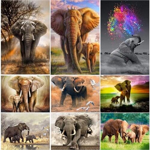 Full Square Drill 5D DIY Diamond Painting elephant Cross Stitch Diamond Embroidery Animal arts Mosaic Rhinestone Decor gift
