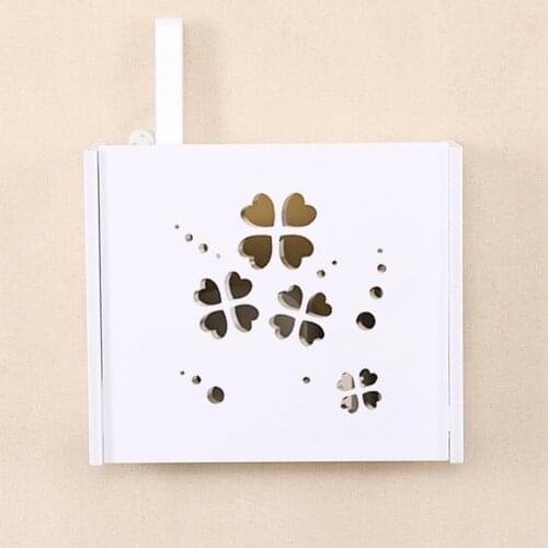 Free Punch Wireless Wifi Router Storage Box PVC Panel Shelf Wall Hanging Plug Board Bracket Cable Storage Organizer Home Decor