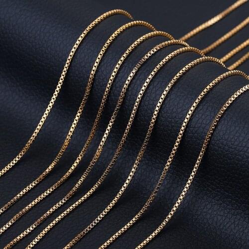 2 Meters Lot 1.5mm Width Stainless Steel Gold Square Box Chain for Women Necklace Making DIY Handmade Jewelry Findings Wholesale