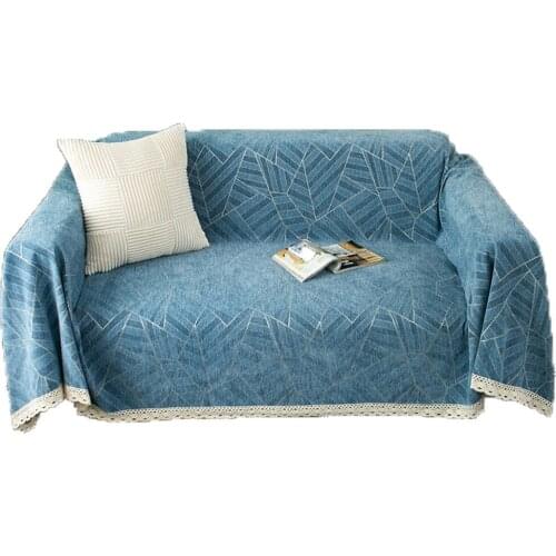 Chenille Sofa Cover Sofa Throw Blanket Bedspread on Bed Airplane Sofa Plaid Slipcover Blankets Protect Couch Cover Home Decor