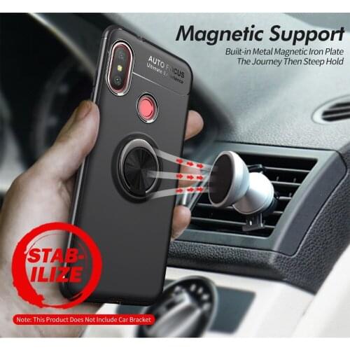 Stand Case 360 Degree Ring Finger Holder Car Magnet Phone Case For Xiaomi Redmi Note 7 Pro Mi Note 3 Fundas Capa