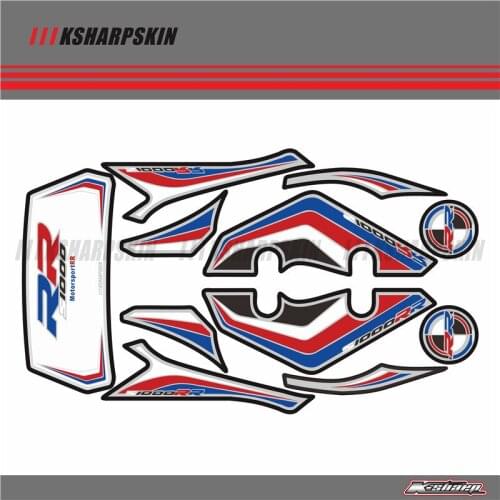 For BMW 2012-2014 S1000RR Motorcycle Front Rear Fairing Number Board 3D Gel high gloss Protector Tank Knee Section Paint pad