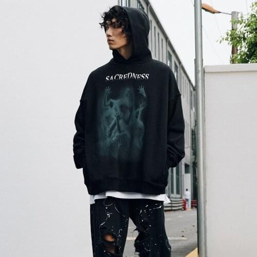 Firmranch 2021 Atumun/Winter New Men/Women Hip-Hop Thick Fleece Casual Oversize Hoodies Individual Pattern Hooded Sweatshirts