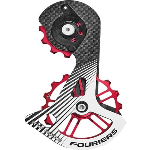 FOURIERS Road Bicycle Rear Derailleur Pulleys 12T-16T Carbon Cage full ceramic bearing jockey wheels Fit 9100
