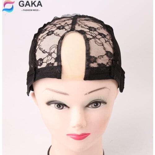 GAKA 10PCS U Part Lace Hairnets for Making Wigs High Quality Weaving Wig Caps with Adjustable Strap Glueness