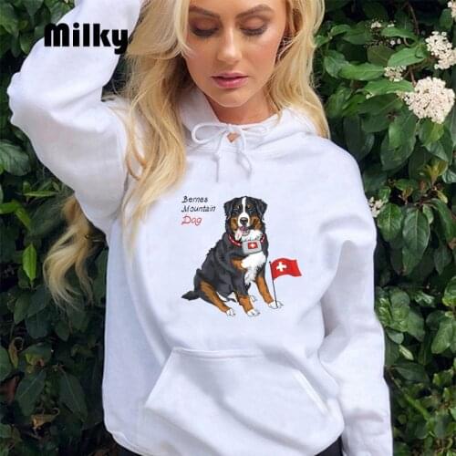 I Love My Bernese mountain dog Hoodie Autumn Cute Women Hoodies Hipster Cool Dog Print Sweatshirt Female ladies casual clothes