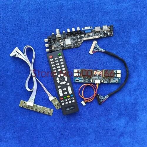 LVDS 30pin LCD control board kit DVB digital signal USB+VGA+AV 4CCFL fit LTM190M2/M190A1/MT190AW01/MT190AW02 1440*900 panel