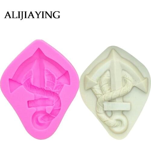M1104 Anchor Silicone Mold For Fondant Cake Decorating Tools Suger Paste Cupcake Candy Chocolate Molds Kitchen Baking Moulds