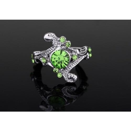 Fashion Women accessories Beautiful Lady Finger Ring Rhinestones Flower Ring for Female Wedding Engagement Bride Ring