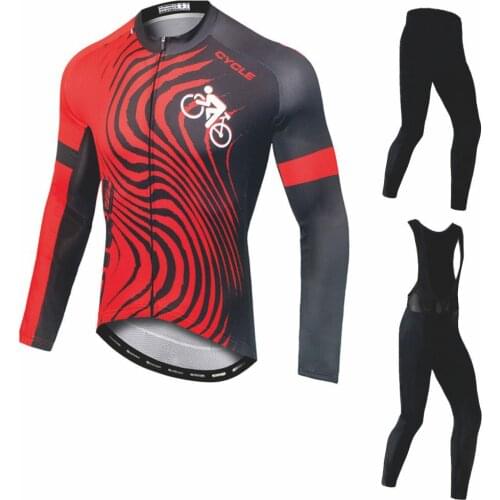 Men Long Sleeves Cycling clothing Jersey Set Cycling Maillot Sport Uniform MTB Bicycle Clothes Tight Jacket Men Cycle Clothes