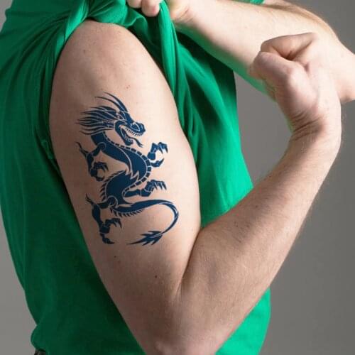 Juice Tattoo Sticker Cool Dragon Animal Waterproof Temporary Makeup Fake Tatoo Body Art for Women Men Lasting To 5 -15 Days