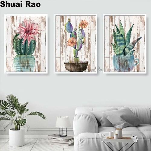 New diamond embroidery Cactus Aloe Plant mosaic diamond paintings full square round drill stitch cross rhinestone of picture art