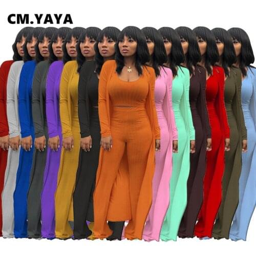 2020 new women tracksuit winter autumn knitted long sleeve blazer cloak tank long pants three pieces sets outfit overalls K9294