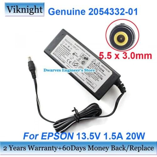 Genuine 2054332-01 13.5V 1.2A/1.5A 20W AC Adapter Charger For EPSON A391GB Power Supply 5.5 x 3.0mm