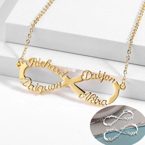Name Necklace Infinite Loop Name Necklace High Quality Stainless Steel Necklace Custom jewelry For Women With Men Gift
