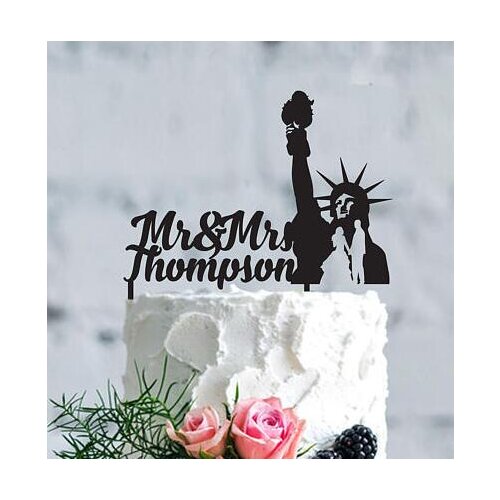 Personalized name MR&MRS New York couples wedding Acrylic cake toppers bridal shower engagement party decorations