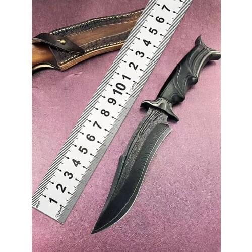 High Hardness Fixed Damascus Blade Tactical Knife Outdoor Survival Equipment Hunting Straight Knife Mountaineering Fishing Knife
