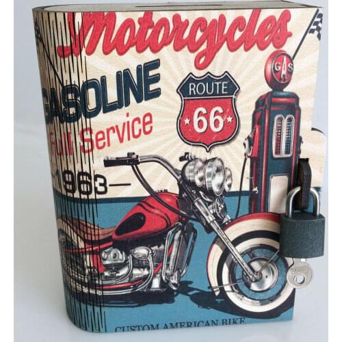 Safe Box Piggy Bank Money Security Hidden Safes Cash Money Storage Jewellery With Steel Lock Vintage Motorcycle