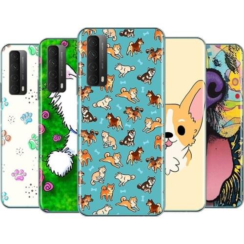 Cool Cute Dog Cartoon Silicone Cover For Huawei Y7P Y5P Y9A Y8S Y9S Y6S Y9 Y7 Y6 Y5 Prime PRO Lite 2019 2018 2017 Phone Case