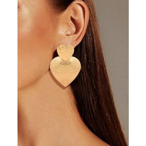 Modern Jewelry Heart Earrings 2021 New Design Golden Plating personality Hot Selling Drop Earrings For Women Gifts