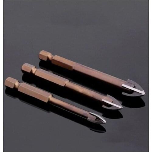 1pcs Tungsten Carbide Glass Drill Bit Alloy Carbide Point with 4 Cutting Edges Tile & Glass Cross Spear Head Drill Bits
