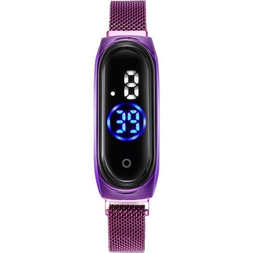 Led Women Watch Magnetic Belt Digital Watches Lodestone Waterproof Touch Womens Watches Fashion Touch Digital Wristwatches