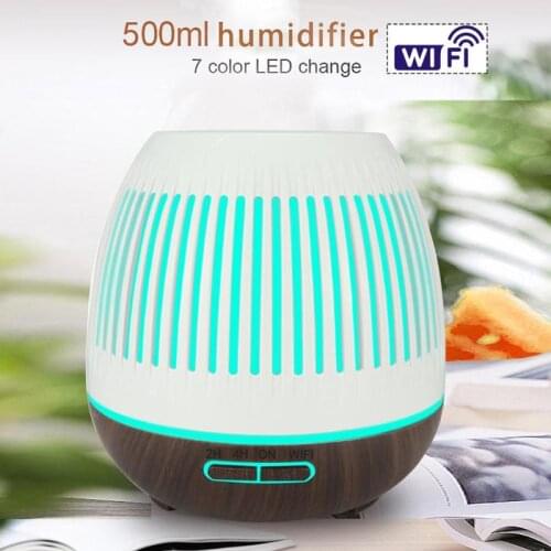 400ml Household Timing WiFi Ultrasonic Aroma Diffuser Soothe the Skin and Relieve Fatigue Air Humidifier Colorful Night Light