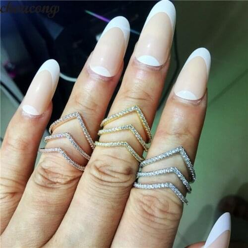 Choucong Unique Line Statement Ring 925 sterling Silver Pave AAAAA cz Pstone arty Wedding Band Rings For Women fashion Jewelry
