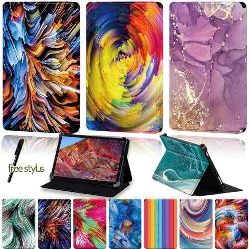 Universal Tablet Stand Cover Case for 8" /8.4" /10" /10.8" Huawei MediaPad M1/M2/M3/M5/M6 Watercolor Pattern Series Folding Case