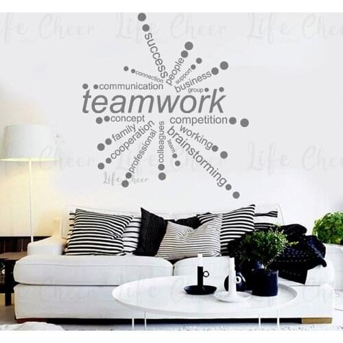 Teamwork Lettering Vinyl Wall Decal Success Cooperation Wall Sticker Office Creative Wall Decor Teambuilding Wall Art AC282