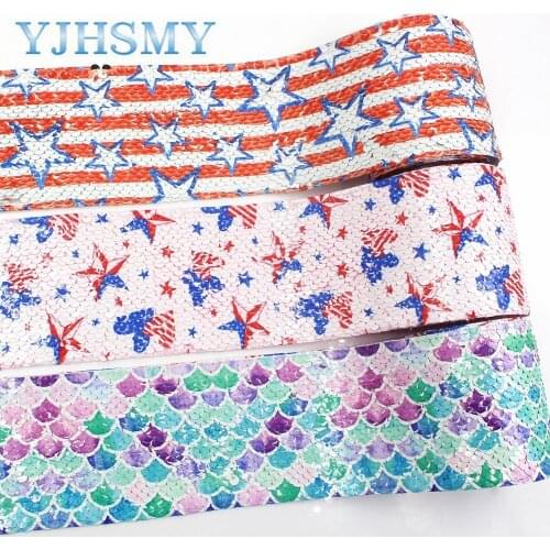 YJHD MY I-19525-1329 75mm 2 yards Pentagram fish scales Thread belt Ribbons,DIY bow cap accessories and decorations