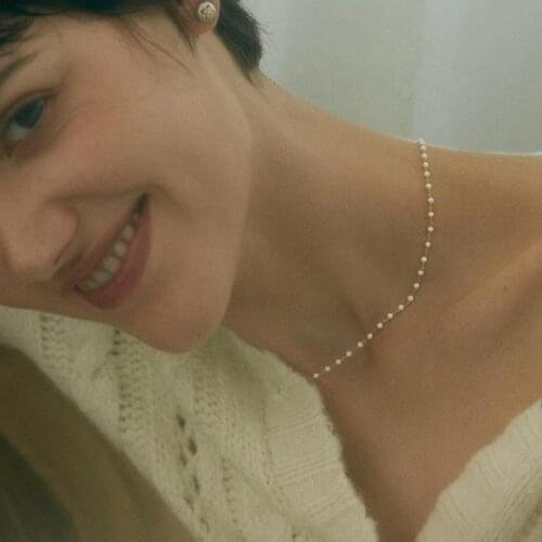 New Pearl Bead Chain Choker Crystal Leaf Tassel Necklace For Women Fashion Sex Jewelry Prom Accessories