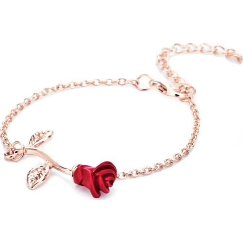 New Fashion Red Flower Colorful Leaf Necklace For Women Girl Color Metal Unique Necklaces Female Jewelry Party Gift Wholesale