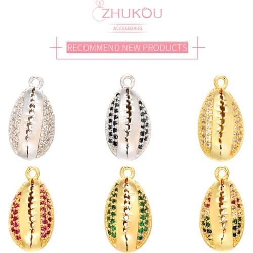ZHUKOU 10x18mm crystal peanut pendant for necklace earrings jewelry accessories small charms for Bracelet model:VD435